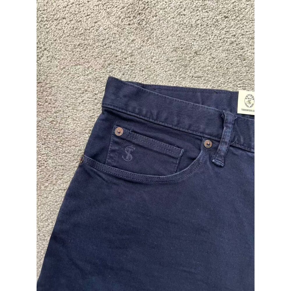 NWT Todd Snyder SLIM FIT 5-POCKET CHINO Denim Jeans Navy Blue Mens 34x34 - Picture 5 of 13